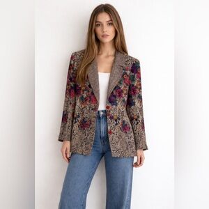 90s Floral Blazer Jacket Vintage Fairy Cottagecore 80s Carole Little Casual